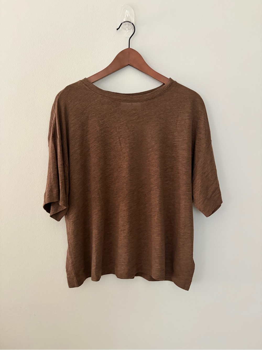 C&C California Linen Lyocell Relaxed Fit Brown Tee - NWT - Women’s size L
